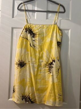 Yellow Floral Linen Blend Sundress